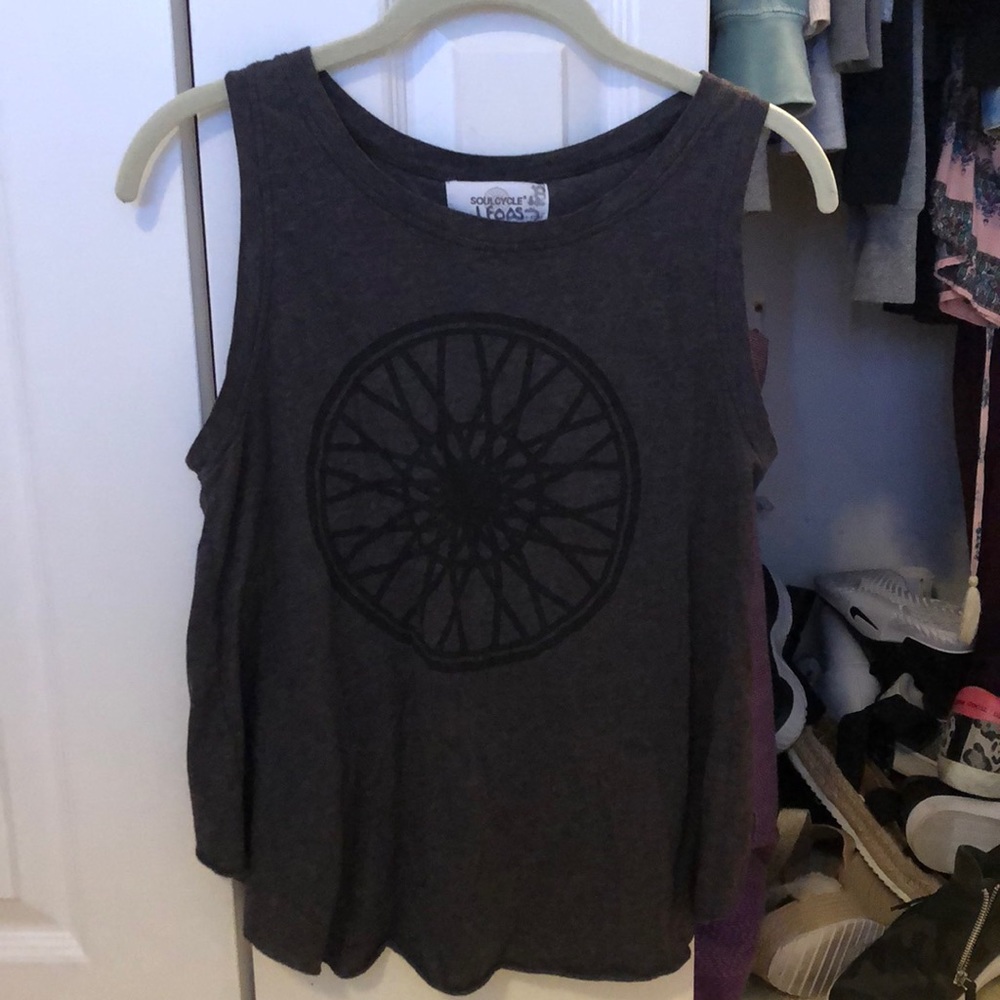 SoulCycle dark grey open back tank top sz XS